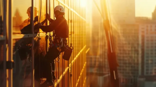 Glass elevation cleaning on high rise building Hyderabad